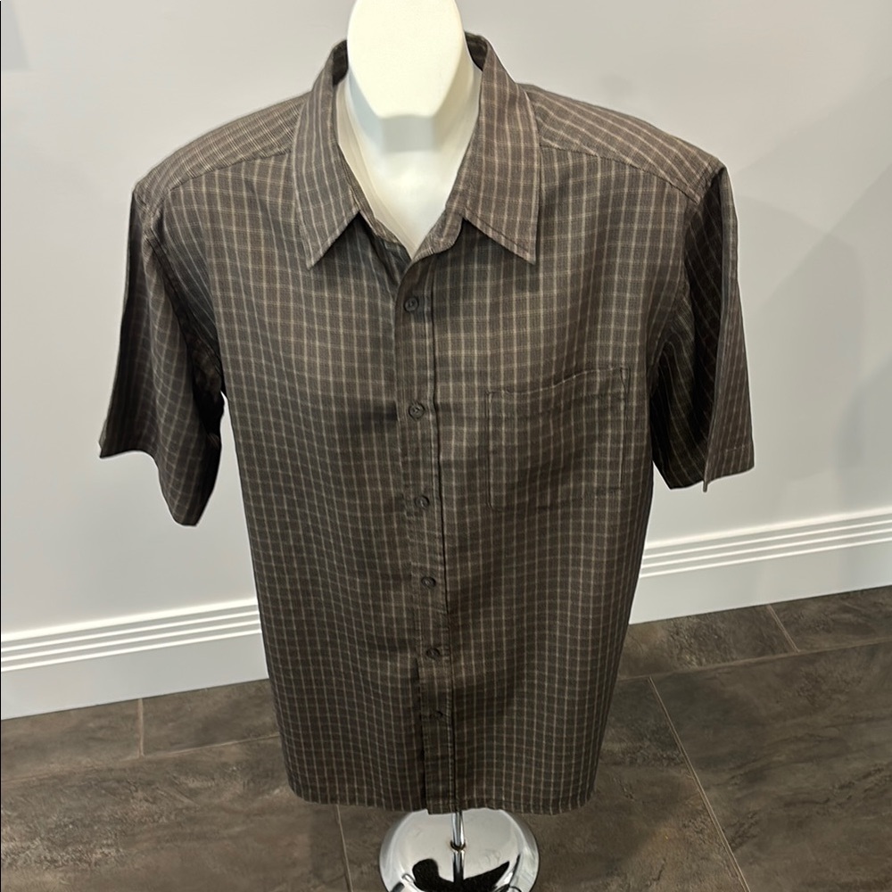 Brown Plaid Casual Button Down Shirt